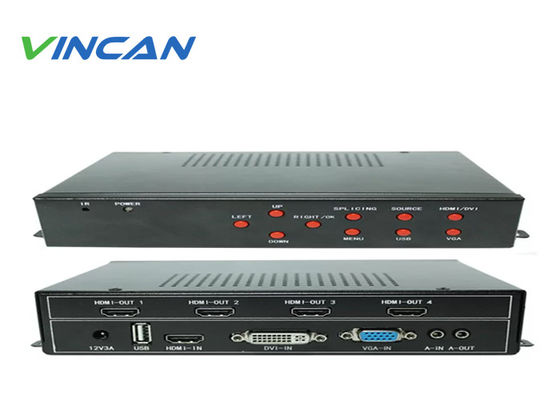 RS232 LAN IR Remote Control LCD Video Wall Controller พร้อม HDMI DVI Output และ 2x2 2x3 3x2 4x1 4x2 3x3 Wall Modes