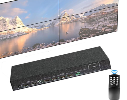 4K 30Hz 2x2 LCD Video Wall Controller เครื่องประมวลผลสเปลสซิ่ง Multi Monitor
