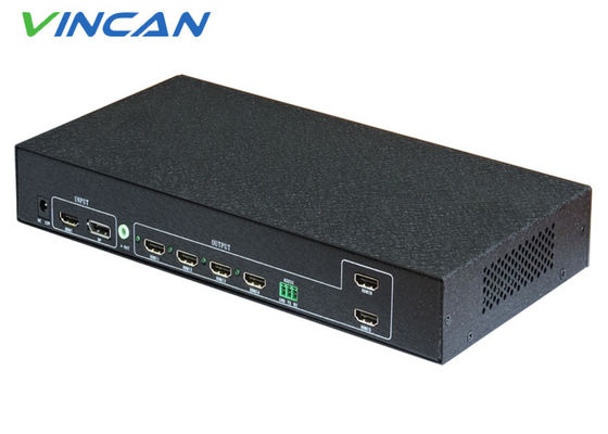 6 ช่อง Video Wall Controller 2x3 3x2 พร้อม RS232 การควบคุมสําหรับ 6 TV Splicing
