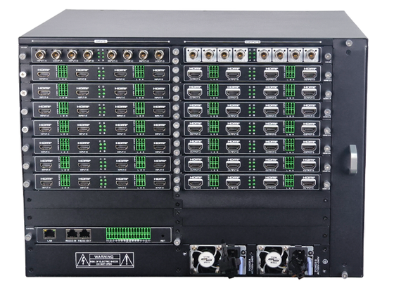 40x40 โมดูลาร์ HDMI วิดีโอวอลล์โปรเซสเซอร์พร้อม 4K60 4:4:4 และการแสดงผล 16 หน้าต่างสำหรับระบบควบคุมเมทริกซ์วิดีโอวอลล์