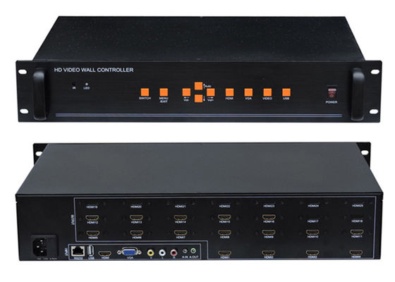 จอแสดงผล LCD 3D ตัวควบคุมผนังวิดีโอ 4x4 1 ใน 16 HDMI Output