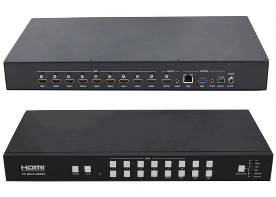 อินพุต 9Ch 4K เอาต์พุต 1Ch HDMI Multiviewer 9x1 ไม่มีรอยต่อ Switcher