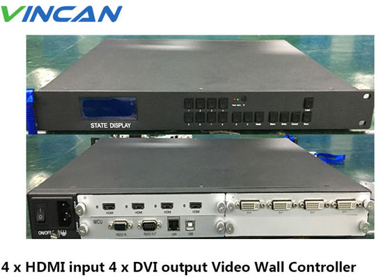 ภาพยนตร์ 2x2 3x3 4K Hdmi Video Wall Controller และโปรเซสเซอร์ 1x3 4x4