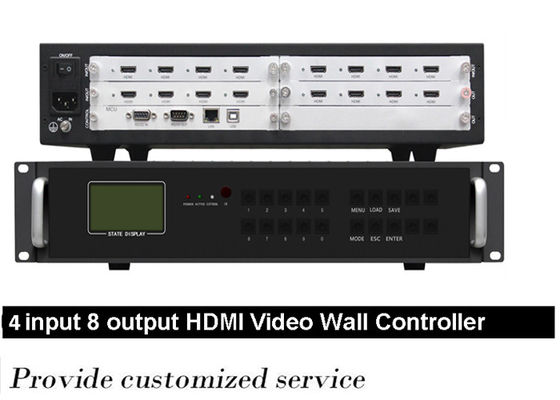 4 ใน 8 ออก HDMI Video Wall Controller 4x4, 2x4 Hdmi Video Wall Processor