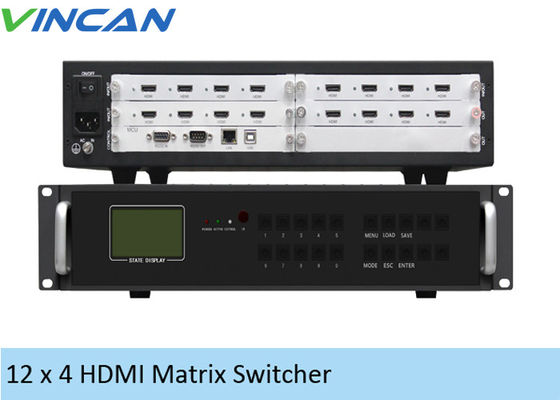 ตัวควบคุมผนังวิดีโอ HDMI 2x2 หลายรูปแบบ LCD 12 ใน 4 ออก RJ45