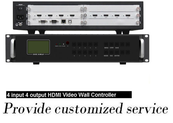 HDMI 4 In 4 Out 4K Video Wall Controller พอร์ตหญิง 2x2 RJ45 สำหรับ 9 หน้าจอ