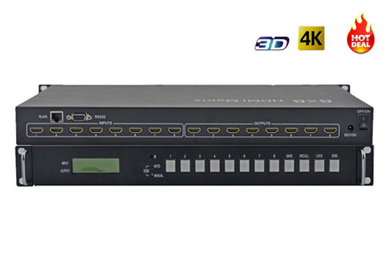 4Kx2K 8X8 3D IR HDMI Video Matrix Switcher พร้อมอินพุต 8x และเอาต์พุต 8x