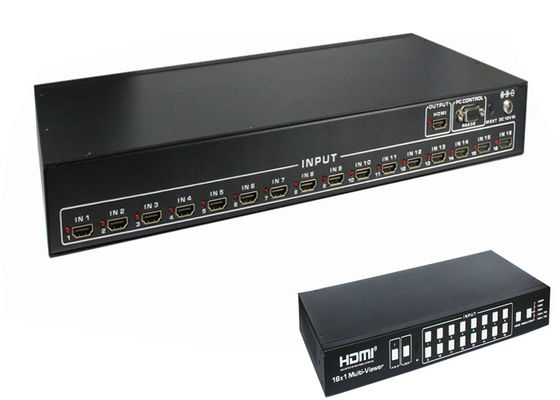 16 พอร์ต 4K HDMI Multi Viewer พร้อมการสลับแบบไม่มีรอยต่อและซอฟต์แวร์ควบคุมพีซี