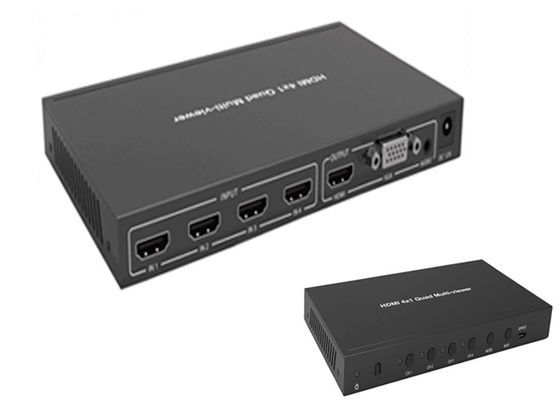 เต็ม 1080P 3D 4k 60hz 4x1 Quad Hdmi Multiviewer พร้อมฟังก์ชั่น Switcher แบบไม่มีรอยต่อ