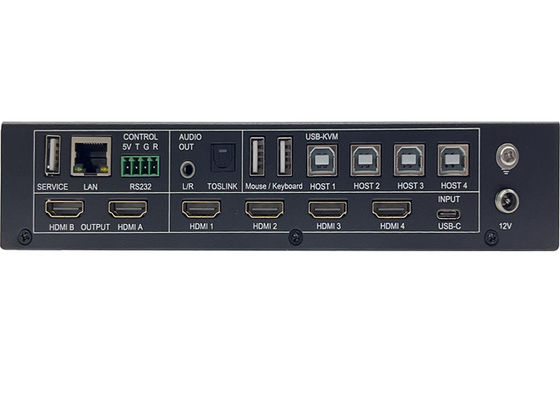 5x Inputs และ 2x Outputs เครื่องเปลี่ยนวิดีโอ UHD แบบไร้ขอบเขต พร้อม Multiview และ KVM Control