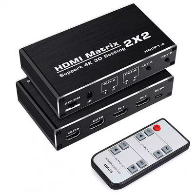 เครื่องสวิทช์เมทริกซ์ hdmi 4x2 พร้อมการสกัดเสียง