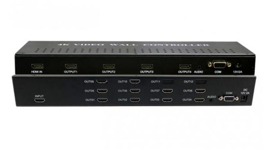 4k*2k 60Hz 3x3 HDMI Video Wall Processor พร้อมแหล่งสัญญาณ VGA HDMI
