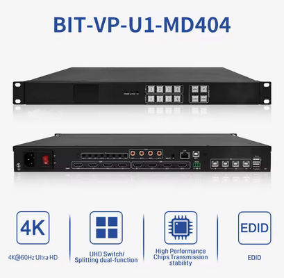 เครื่องเปลี่ยนเมทริกซ์วีดีโอ สําหรับการเข้าและการออก 4/4 ถึง 4Kx2k 60Hz