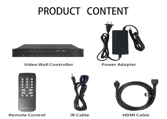 RS232 LAN IR Remote Control LCD Video Wall Controller พร้อม HDMI DVI Output และ 2x2 2x3 3x2 4x1 4x2 3x3 Wall Modes
