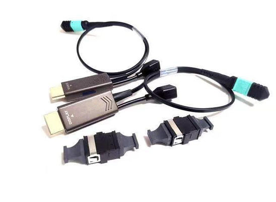สายไฟฟ้าไฟเบอร์ออปติก HDMI ระยะไกล พร้อมเครื่องเชื่อมไฟเบอร์ MPO มาตรฐาน