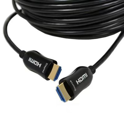สลิมดีไซน์ HDMI ไฟเบอร์ออปติกเคเบิล 4K / 8K ความสอดคล้อง เสียสัญญาณศูนย์