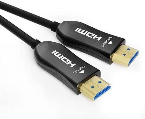 10.2Gbps HDMI ไฟเบอร์ออปติกเคเบิล พร้อมโปรต็อกอล HDMI 2.1 สําหรับ 10 เมตร การถ่ายทอดเคเบิลออปติก HDMI