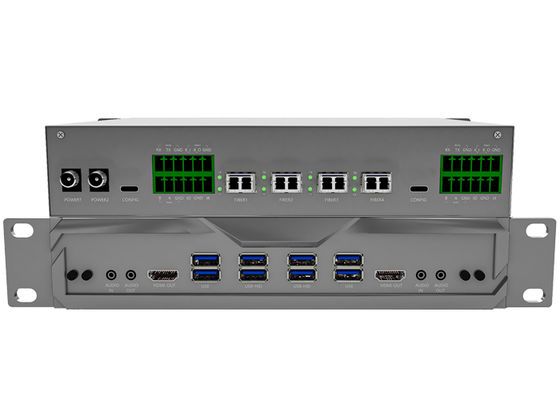 เครื่องปรับเปลี่ยนเมทริกซ์ KVM แบบโมดูลที่มีไฟเบอร์ด้วยความช้าต่ําสุด และการสนับสนุนกําแพงวิดีโอสําหรับห้องควบคุม