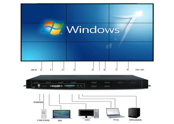 HDMI 1 ใน 9 ออก 1080P VGA Video Wall Processor 2x2 3X3 3x2 4x2