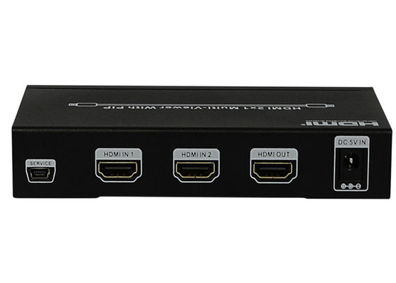 DC 5V 1A PIP HDMI 2x1 MultiViewer ประเภทอินพุตเอาต์พุตพอร์ต