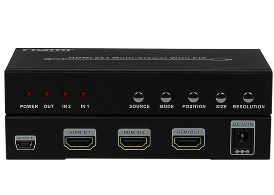DC 5V 1A PIP HDMI 2x1 MultiViewer ประเภทอินพุตเอาต์พุตพอร์ต