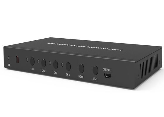 Black HDCP 1.4 4K 4 × 1 Quad HDMI Multiviewer พร้อมอินพุต 4 x HDMI และเอาต์พุต HDMI 1 x