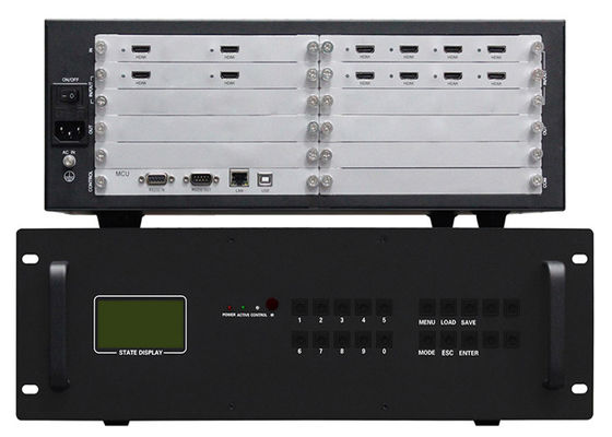 4K 1080P HDMI ตัวควบคุมผนังวิดีโอ อินพุต 4 ช่องสัญญาณเอาต์พุต 8 ช่อง