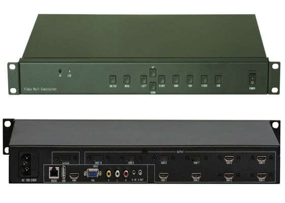 ตัวควบคุมผนังวิดีโอ LCD 3x2 พร้อมการควบคุม RS232 1 อินพุต 6 เอาต์พุต