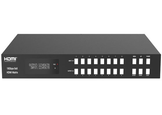 ฟังก์ชัน ARC 18Gbps 8x8 HDMI Matrix Switcher พร้อมกล่องหุ้มโลหะ