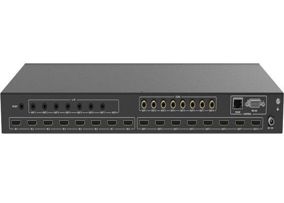 ฟังก์ชัน ARC 18Gbps 8x8 HDMI Matrix Switcher พร้อมกล่องหุ้มโลหะ