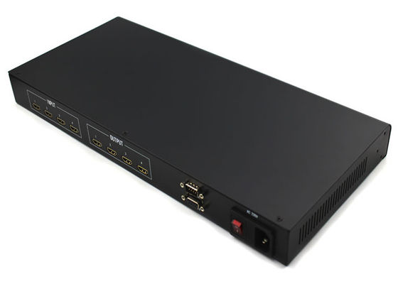 4x4 สวิตช์เมทริกซ์ HDMI แบบไร้รอยต่อพร้อมโครงโลหะ, สวิตช์เมทริกซ์ HDMI 4K สำหรับการกระจายสัญญาณภาพและเสียงที่เชื่อถือได้