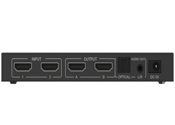 Type A 18Gbps 2x2 HDMI Matrix Switcher พร้อมตัวแยกเสียง