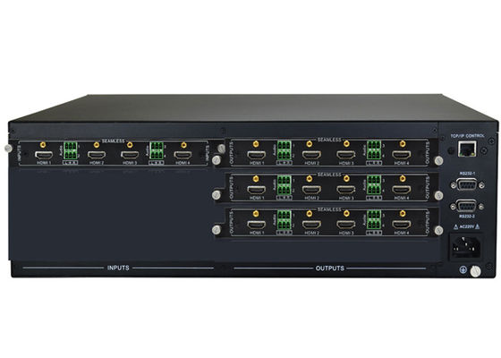 สวิตช์เมทริกซ์วิดีโอแบบโมดูลาร์ 4x12 พร้อมตัวควบคุม IR Ethernet RS232
