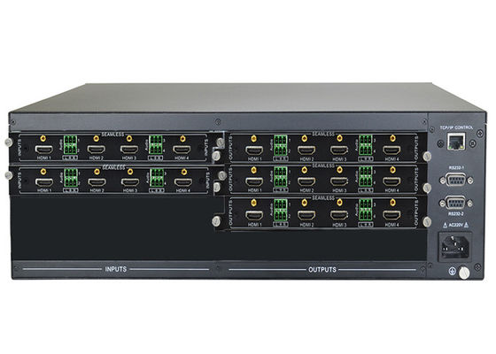 ไม่มีรอยต่อ 8x16 Modular 4k HDMI Video Matrix Switcher HDCP