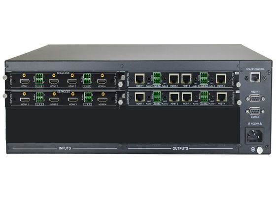 ตัวสลับเมทริกซ์วิดีโอ EDID 4K แบบไม่มีรอยต่อ 8 อินพุต HDMI 8 เอาต์พุต HDBaseT