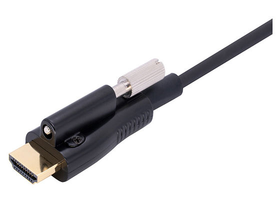 สายไฟเบอร์ออปติก EMI RFI HDMI พร้อมสกรูรองรับ 18G Super Speed