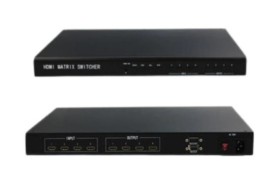HDCP1.3 HDTV 1920x1080P 60HZ ตัวประมวลผลผนังวิดีโอเมทริกซ์ 4 ใน 4 ออก