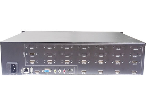 สีดำ 1080P HDMI 1U LCD ตัวควบคุมผนังวิดีโอ 1 อินพุต 12 เอาต์พุต