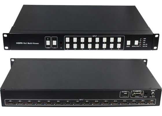 16 อินพุต 1 เอาต์พุต 16 พอร์ต HDMI Multiviewer พร้อมสวิตช์แบบไม่มีรอยต่อ