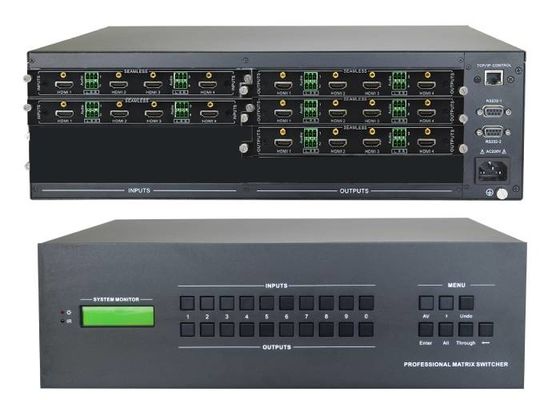 อินพุต HDMI 8-Ch 4k เอาต์พุต 16-Ch 4k Hdmi Video Matrix Switcher พร้อมติดผนัง