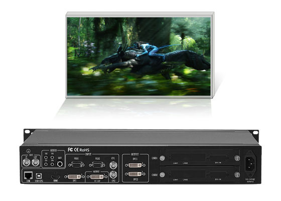 1HDMI 1 VGA 2 อินพุต BNC 2 เอาต์พุต DVI โปรเซสเซอร์ LED ผนังพร้อมปลอก 1U