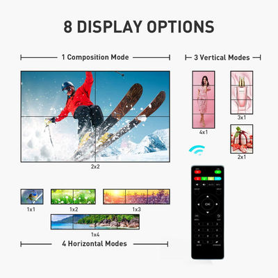 1 In 4 Out LCD TV หลายหน้าจอ Video Wall Controller 2x2 พร้อม 8 โหมดผนัง