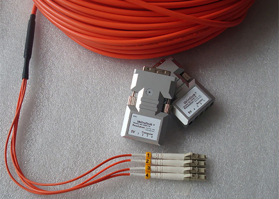 Multi Mode 4 Cores Dvi Over Fiber Extender LC Fiber สำหรับเกียร์