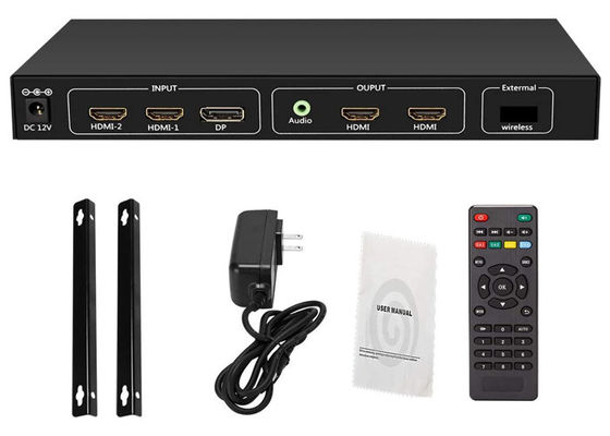 อินพุต 4K 60Hz HDMI 2.0 ถึงเอาต์พุต 4x1080p Video Wall Splitter RS232