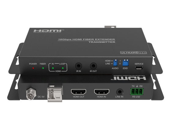 18Gbps 2.0 วิดีโอ HDMI ผ่านตัวขยายไฟเบอร์พร้อมการแยกเสียง